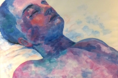 Der liegende Mann, 2017, Mixed media, 100 x 70 cm