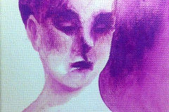 P, 2014, Oil pastel on canvas, 15 x 15 cm
