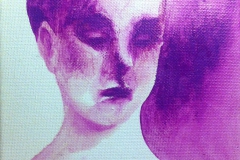 P, 2014, Oil pastel on canvas, 15 x 15 cm